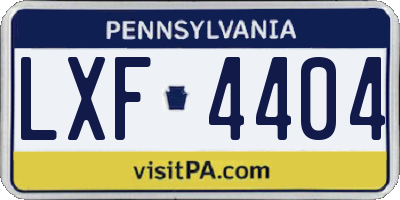 PA license plate LXF4404