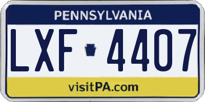 PA license plate LXF4407