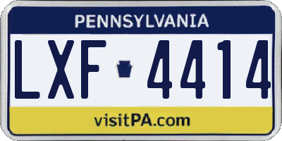 PA license plate LXF4414