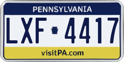 PA license plate LXF4417