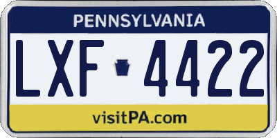 PA license plate LXF4422