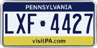 PA license plate LXF4427