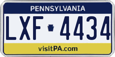 PA license plate LXF4434