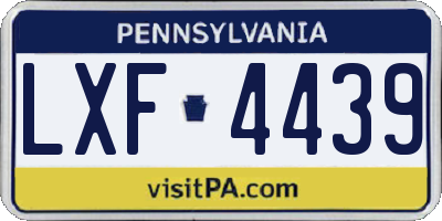PA license plate LXF4439