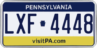PA license plate LXF4448