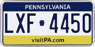 PA license plate LXF4450