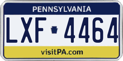 PA license plate LXF4464