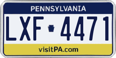 PA license plate LXF4471
