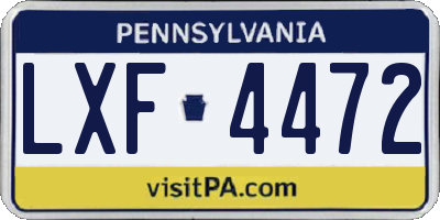 PA license plate LXF4472
