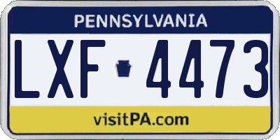 PA license plate LXF4473