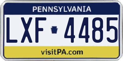 PA license plate LXF4485