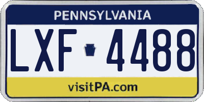PA license plate LXF4488