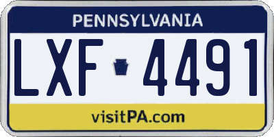 PA license plate LXF4491