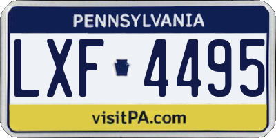 PA license plate LXF4495
