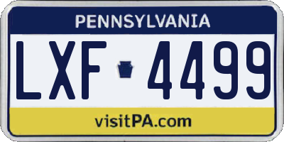 PA license plate LXF4499