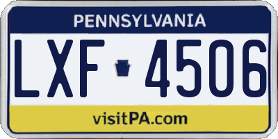 PA license plate LXF4506