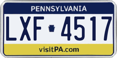 PA license plate LXF4517