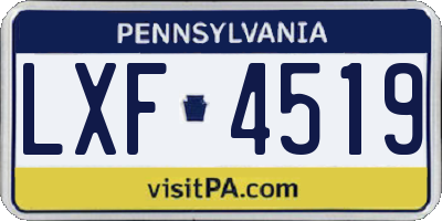 PA license plate LXF4519