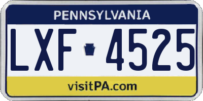 PA license plate LXF4525