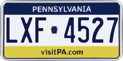 PA license plate LXF4527