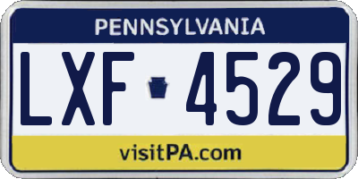 PA license plate LXF4529