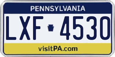 PA license plate LXF4530
