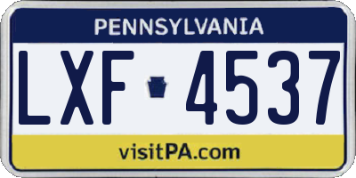 PA license plate LXF4537