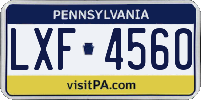 PA license plate LXF4560
