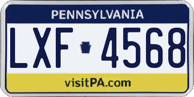 PA license plate LXF4568