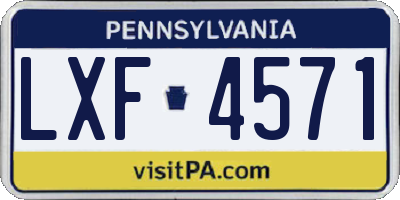 PA license plate LXF4571