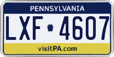 PA license plate LXF4607