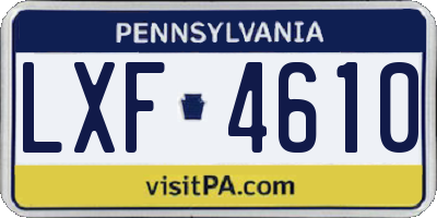 PA license plate LXF4610