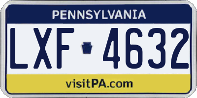 PA license plate LXF4632