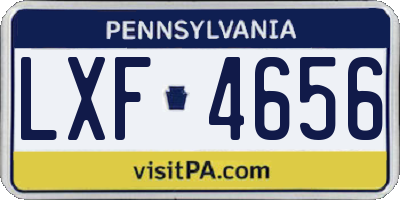 PA license plate LXF4656