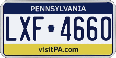 PA license plate LXF4660