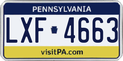 PA license plate LXF4663