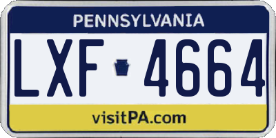 PA license plate LXF4664
