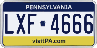 PA license plate LXF4666