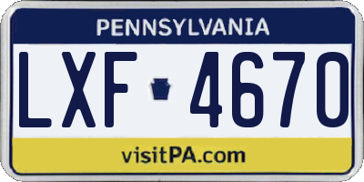 PA license plate LXF4670