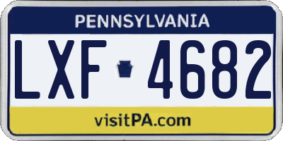 PA license plate LXF4682
