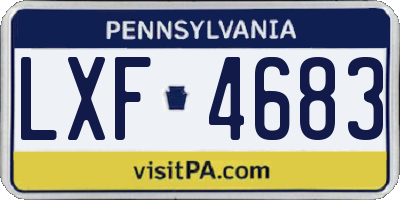 PA license plate LXF4683