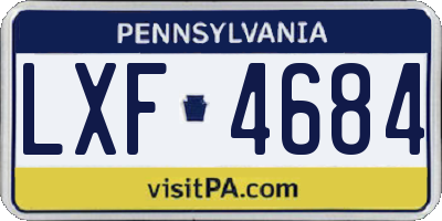 PA license plate LXF4684