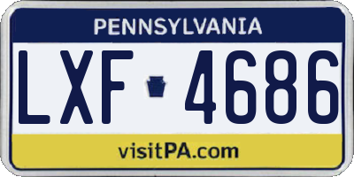 PA license plate LXF4686