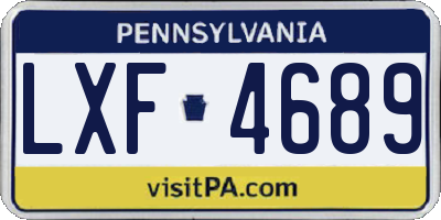 PA license plate LXF4689
