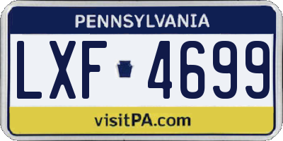 PA license plate LXF4699