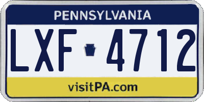 PA license plate LXF4712