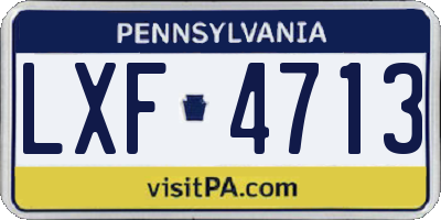 PA license plate LXF4713