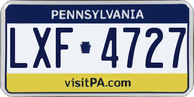 PA license plate LXF4727