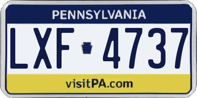 PA license plate LXF4737