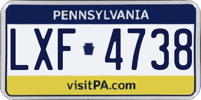 PA license plate LXF4738